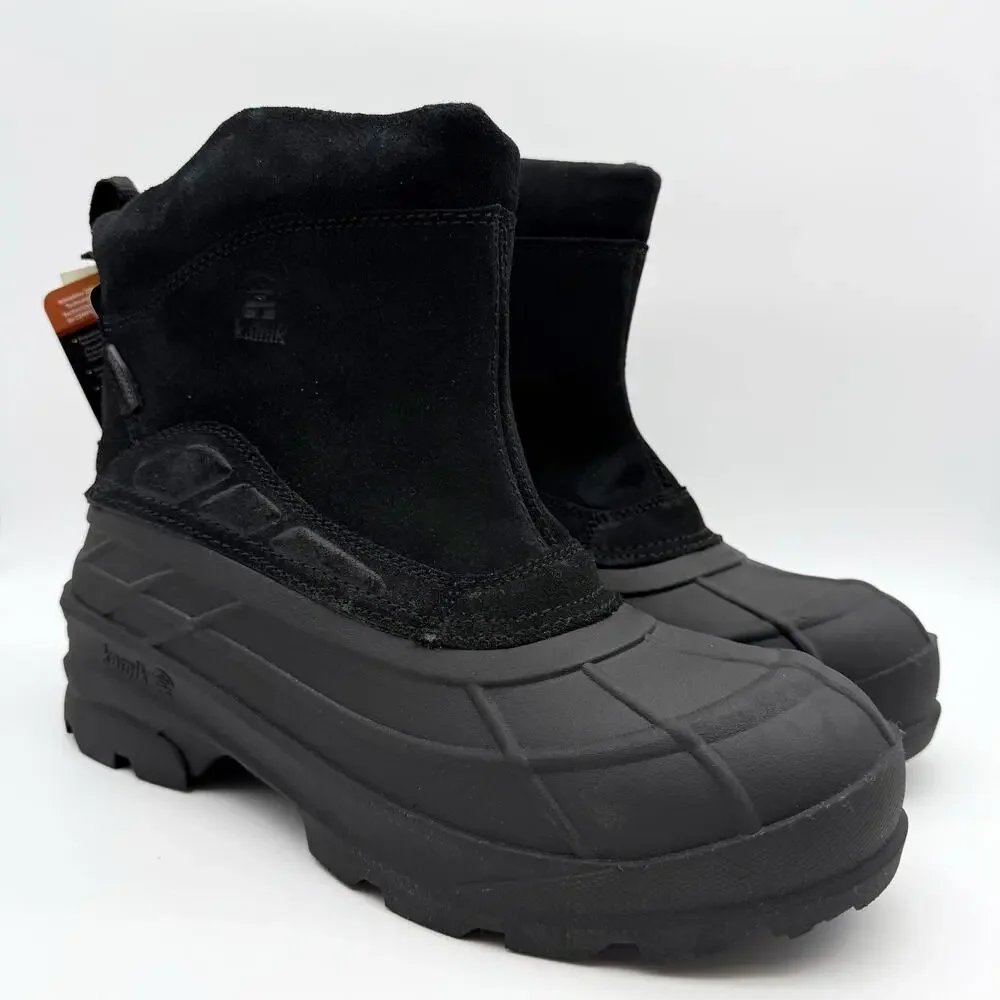 Kamik Mens Champlain 3 Winter Boot Size 12 EU 45 Black Suede Waterproof NIB